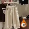 Pantalones Casuales para Mujer de Otoño e Invierno Estilo Western para Bebé Personalidad Infantil Tendencia Estilo Coreano Pantalones Gruesos de Pana con Encaje
