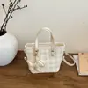 Bolso pequeño de color block para mujer, nuevo y elegante bolso tipo cubo de mano para el verano 2026, gran capacidad, para ir al trabajo, de un solo hombro, cruzado