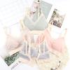 Nova cor combinação lingerie de amamentação para gestantes abertura frontal com fecho tamanho grande para mães grávidas pós-parto sutiã de amamentação de renda
