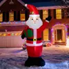 Papai Noel inflável de Natal com luzes de LED, 1,5 m de altura, com caixa de presente, para decoração de festas em pátios e jardins.