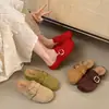 Novos Sapatos Birkenstock de Solado Grosso para Outono de 2026 para Mulheres, Sapatos Preguiçosos Slip-on para Uso Externo, Meio Chinelos Fechados com Fivela de Metal para Mulheres