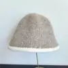 Gorro de Lana de Punto con Bloques de Color Nuevo para Otoño e Invierno, Sombrero de Pescador Versátil Simple y Casual para Proteger del Sol, Sombrero Cloche Adelgazante para Mujer