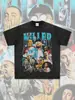 Camiseta de Manga Curta Estampada Hip-hop Retrô Transfronteiriça Mike Miller MacMiller Moletom com Capuz Gola Redonda Versátil High Street
