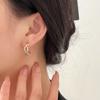 Pendientes de plata de ley 925 Ruitai con cadena japonesa y coreana con costuras circulares en forma de O, estilo retro de alta gama para novias y mujeres.