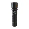 Linterna LED Blanca de Largo Alcance con Zoom Telescópico Portátil de Aleación de Aluminio, Carga Tipo-C, Transfronteriza
