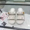 Sandalias Nuevas para Pareja Marca G 2025 con Velcro, Zapatos Individuales Versátiles con Pedrería, Mocasines Romanos de Playa de Suela Gruesa a la Moda