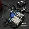 Bolsa de chave com zíper grande capacidade masculina pendurada na cintura couro bolsa de cartão feminina universal carro fivela de chave multifuncional atacado