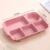 Prato de Jantar Dividido de Alto Valor de Cor para Adultos Redução de Gordura Louça Lua Café da Manhã Macarrão Salada Prato Separado com Faca, Garfo e Colher