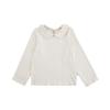 Camiseta de manga larga para niñas Wulibuyi, jacquard de corazón pequeño y fresco, cuello de muñeca de diente de sierra curvado, otoño, borde ondulado denso, Trbottomy