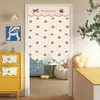 Cortina de Tela Color Crema para Puerta, Instalación sin Taladro, Cortina Divisoria para Cocina y Baño, Media Cortina para Dormitorio, Cortina Divisoria de Media Longitud para el Hogar