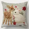 Navidad Festividad Cálido y Acogedor Árbol de Navidad Papá Noel Muñeco de Nieve Elemento Temático Fiesta Funda de Almohada Venta al por Mayor Transfronteriza