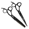 Tijeras de pelo personalizadas negras de 6.0 pulgadas Tijeras de barbero tijeras planas tijeras para flequillo tijeras de dientes tijeras entresacadoras