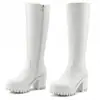 Novas Botas Femininas 2026, Botas Longas com Bico Redondo Fosco Acima do Joelho, Tamanhos Grandes 33-43, Botas Longas de Salto Alto Grosso, Sapatos de Comércio Exterior
