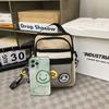 Bolsa Transversal Transfronteiriça Masculina Ins Estilo Japonês Casual de Verão Bolsa de Ombro Feminina Estilo Coreano Versátil Bolsa para Celular de Estudante