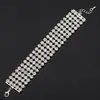 Accesorios de moda para novias estilo coreano pulsera de cristal con diamantes de imitación multicapa pulsera ancha pulsera de diamantes brillantes para mujer B163