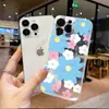 Funda para Teléfono Flores Azules Rosas Estilo Ins Japón Corea iPhone 17 Chicas Alta Apariencia Apple 16promax Transparente Suave