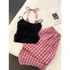Pijama Doce de Comprimento Médio Estilo Coreano para Mulheres, Conjunto de Camisola e Calça Longa Verão 2026, Pode Ser Usado Fora de Casa como Roupa de Casa, Conjunto de Duas Peças