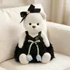 30cm Urso Articulado Médio Lina Roupas Urso Branco Boné de Bola Macacão Roupa Boneca Urso de Pelúcia Vestir
