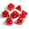 Dados de mesa Dungeons & Dragons 7 piezas juego completo multi-cara rojo explosivo cristal DND RPG dados de cristal