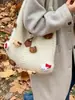 Bolso de Punto de Gran Capacidad Estilo Relajado para Mujer 2025 Nuevo Bolso de Hombro Casual para el Trabajo Bolso Tote Cubo Otoño e Invierno