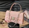 Bolsa Quadrada Pequena Fecho Moda Estilo Coreano Bolsa de Mão Coração 2023 Bolsa de Ombro Transversal Feminina Moda Simples Novo Estilo