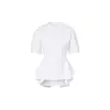 Camiseta Longmei de Algodão Puro com Design Único Slim-Fit para Mulheres Nova Coleção Primavera/Verão 2026 Top de Manga Curta com Barra Irregular