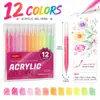 Set de Bolígrafos de Gel Acrílico de 36 Colores para Garabatear y Dibujar de Niños, Escritura y Toma de Notas de Estudiantes, y Bolígrafos para Diarios