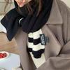 Bufanda a rayas estilo preppy para mujer, otoño e invierno, estilo coreano, de moda, a juego, para estudiantes, de punto, gruesa y cálida.