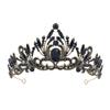 Coroa de noiva europeia e americana, tiara de strass, barroca, preta, retrô, simples e atmosférica, acessórios para concurso de beleza, coroa de casamento