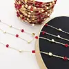 Accesorios para Joyería DIY Cadena Conserva Color Cobre Puro 3mm Cuadrado Cristal Cuentas de Cobre Cadena Hecha a Mano Cadena para Colgar Ropa