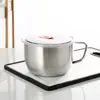 Copo de aço inoxidável 304 para macarrão instantâneo para estudantes multiuso grande capacidade conveniente copo de fast food com tampa para almoço de trabalhadores de escritório