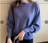 Nuevo Suéter de Punto Casual Otoño Estilo Japonés y Coreano con Mangas de Murciélago para Mujer, Holgado, Estilo Perezoso, Camiseta Básica de Punto, Top de Manga Larga