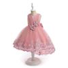 Vestido de princesa para niña de las flores, recién llegado en Europa y América, con encaje bordado, vestido de noche con cola para niña pequeña y mediana, vestido de cumpleaños para niña