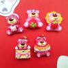 Desenho Animado Bolo Brilhante Donut Urso Vermelho Rosa Acessórios de Resina DIY Capa de Celular Adorno de Cabeça Grampo de Cabelo Acessórios de Joalheria Adesivos