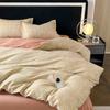 Conjunto de quatro peças de algodão grosso escovado para outono e inverno algodão quente para cama capa de edredom de uma peça conjunto de três peças para dormitório estudantil