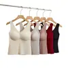 Skinny Base Beauty Back Camisole Veste Feminino Primavera e Verão Não Marcante Seda Gelada All-match Colete Exterior Vestível com Almofada no Peito