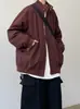 Chaqueta Harrington de Vuelo Retro Estilo Japonés 2025 Primavera y Otoño Holgada Vintage Cuello Alto Chaqueta de Trabajo para Hombre