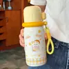 Termo estudiantil tres en uno, vaso de agua de dibujos animados de alta apariencia, taza portátil de acero inoxidable 316 para niñas, al por mayor