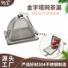 Fábrica 304 pirámide red bola de té cadena creativa acero inoxidable colador de té filtro de té amor colador de té