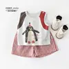 Conjunto de Chaleco para Bebé Estilo Verano Sin Mangas Lindo Estampado de Pingüino Chaleco Delgado de Verano Ropa Infantil 62458