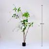Árbol de hortensias artificial, árbol grande de flores artificiales para interiores, jazmín colgante, planta en maceta de pie, adorno de decoración para escaparate
