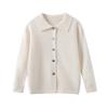 Cárdigan de punto 100% lana pura con cuello polo para niños y niñas, de Cachemira, con botones