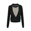 Otoño 2026 Nuevo Estilo Atmósfera Suave Punto Cruzado Cuello en V Sentido del Diseño Nicho Suéter Falso de Dos Piezas Top para Mujer