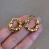 Pendientes de cuerda de cáñamo tejida con hebilla de oreja, diseño de lujo ligero, chapado en oro de alta calidad, de comercio exterior europeo y americano, 44126