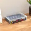 Caja de almacenamiento para papelería, caja de almacenamiento transparente de gran capacidad, puede guardar papelería, pinceles, bolígrafos de colores, caja de almacenamiento para acabado, apilable