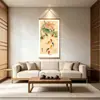 Pintura de pared de entrada: Pintura Decorativa en Rollo "Nueve Peces, Loto y Carpa Koi 'Año Tras Año de Abundante Fortuna'," pintura decorativa para caja de medidor eléctrico