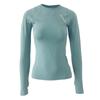 Absorbente de sudor secado rápido deportivo manga larga mujer ajustado elástico adelgazante ropa de fitness otoño e invierno correr yoga ropa top cuello redondo