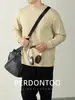 Comodidad IlimitadaLujo Ligero Peso Pesado 220g Agradable a la Piel Algodón Peinado Camiseta de Manga Larga para Hombre, Uso Casual y para el Trabajo
