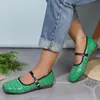 Comercio Electrónico Transfronterizo 2026 Primavera/Otoño Nuevos Zapatos de Cuero Mary Jane Retro Suela Plana Hebilla Única Zapatos para Mujer Zapatos Individuales de Boca Baja Texturizados