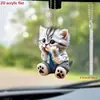Nuevo colgante de acrílico transfronterizo con forma de gato en 2D para el interior del coche, mochila colgante, llavero decorativo, regalo colgante.